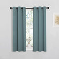 NICETOWN Modern Blackout Curtains Noise Reducing, Thermal Insulated and Privacy Room Darkening Drape Panels for Boy's Guest Room Door Small Short Window (Greyish Blue, 2 Panels, W29 x L45 -Inch)