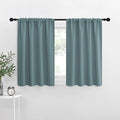 NICETOWN RV Blackout Curtains for Camper Windows, Greyish Blue, 34" x 36", Set of 2, Kitchen Curtains, Short Blackout Drapes, Thermal Insulated Rod Pocket Window Treatment Draperies for Nursery