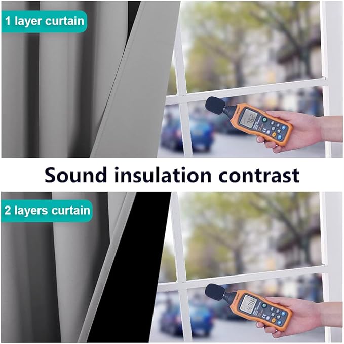 NICETOWN Full Shade Curtain Panels, Pair of Energy Smart & Noise Blocking Out Blackout Drapes for Dining Room Window, Thermal Insulated Guest Room Lined Window Dressing(Silver Grey, 52 x 84 inch)