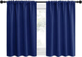 NICETOWN RV Blackout Curtains for Camper Windows, Navy Blue, 34" x 36", Set of 2, Kitchen Curtains, Short Blackout Drapes, Thermal Insulated Rod Pocket Window Treatment Draperies for Nursery