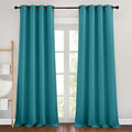 NICETOWN Peacock Teal Blackout Curtains & Drapes - Thermal Insulated Grommet Blackout Light Blocking Room Darkening Window Treatments for Bedroom/Living Room (2 Panels, W46 x L90)