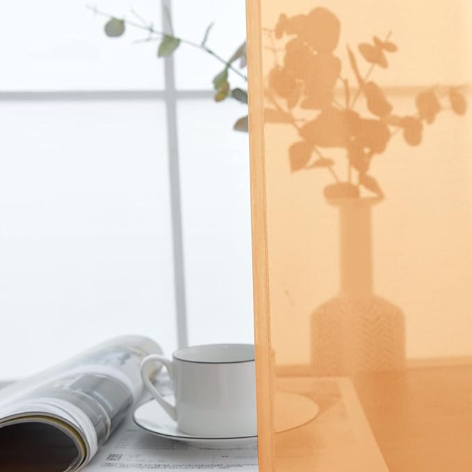 SpaceDresser Sheer Voile Window Treatment Rod Pocket Curtain Panels for Kitchen Bedroom Living Room Drapes Sunlight Filtering Privacy Semi Home Decor Assorted Colors Sizes (Beige, 52 W x 96 L)