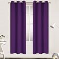 Yakamok Blackout Curtains Room Darkening Thermal Insulated Grommet top Window Curtains for Living Room, 38 x 72 Inch, Purple, Set of 2