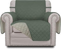 Easy-Going Chair Sofa Slipcover Reversible Sofa Cover Water Resistant Couch Cover Furniture Protector Cover with Elastic Straps for Pets Kids Children Dog Cat (Chair, Greyish Green/Beige)