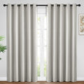 Yakamok Blackout Curtains Room Darkening Thermal Insulated Window Panels,Solid Grommet Top Drapes for Bedroom/Living Room(62Wx96L, Light Beige, 2 Panels)
