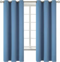 BGment Blackout Curtains for Bedroom - Grommet Thermal Insulated Room Darkening Curtains for Living Room, Set of 2 Panels (42 x 63 Inch, Faded Denim)