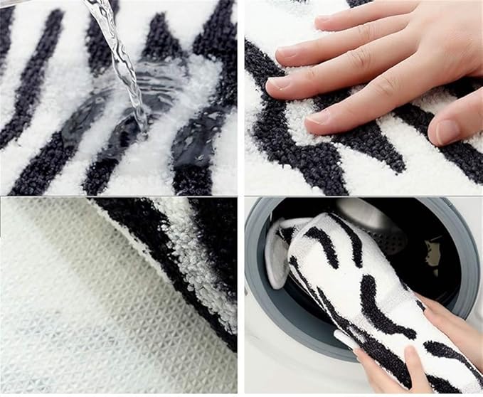 Tiger Print Rug Cartoon Cute Faux Area Rugs Fluffy Animal Print Mat Carpet Kids Small Rugs for Playroom Room Home Decor (2.6x1.8Ft /32.2" Lx21.4 W（54.5x82cm）,White)