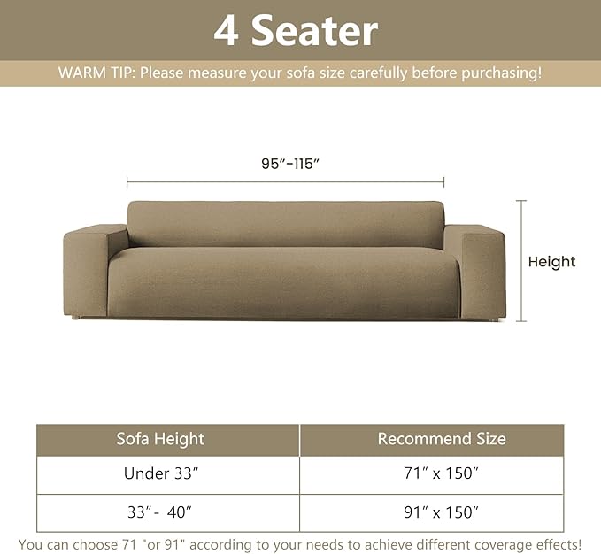 MYSKY HOME Couch Covers for 3 Cushion Couch Sofa, Sectional Couch Cover L Shape Chenille Couch Cushion Covers for Pets, Furniture Protector Cover for Dogs, Kids, 91"X150", Moss Green