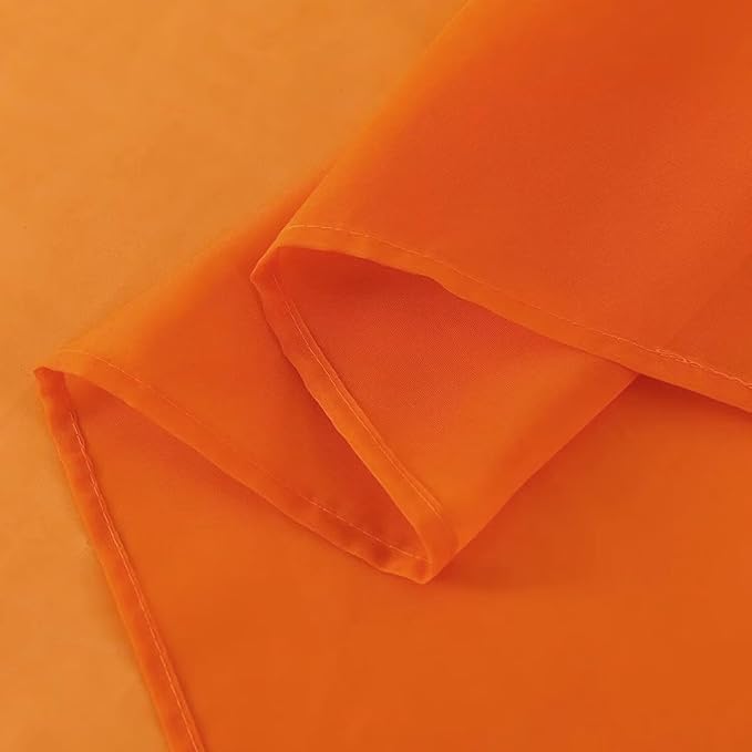 SpaceDresser Orange Sheer Curtains 4 Panels Rod Pocket Semi-Sheer Curtain 54 Inches Long Light Filtering Voile Window Drapes for Bedroom Living Room Kitchen, Each 52W x54L