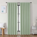 Simplebrand Ava Light Green Blackout Curtains for Bedroom 84 Inch Length 2 Panels Set, Solid Thermal Insulated Privacy Nursery Window Treatment Curtains Blackout Drapes, W50 x L84 Inch, Light Green