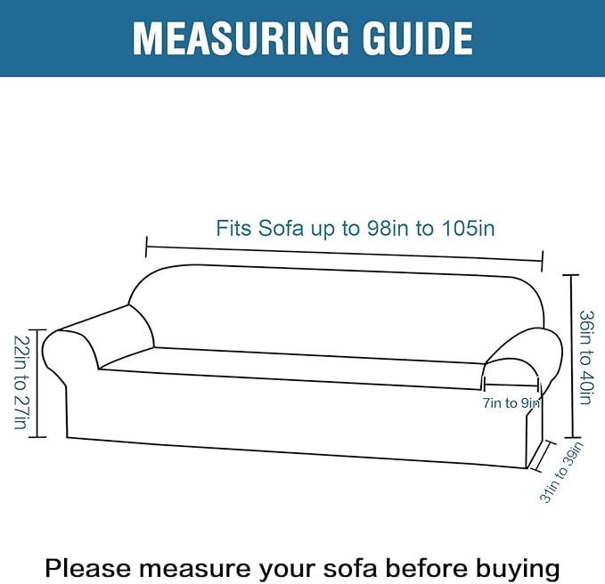 H.VERSAILTEX Stretch Velvet Sofa Covers Large Couch Covers Furniture Protector Soft with Non Slip Elastic Bottom, Feature Thick Comfy Rich Velour (Extra Large Sofa 98"-105", Burnt Brick)