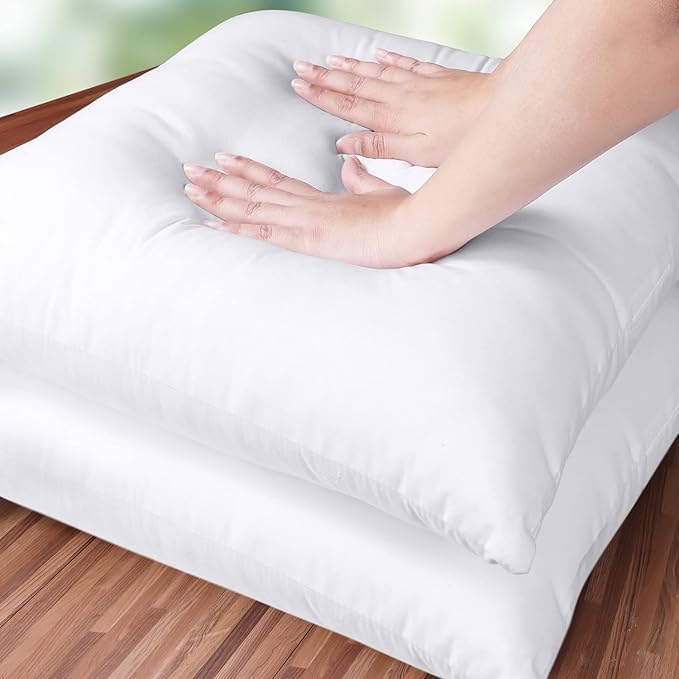Utopia Bedding 16x16 Pillow Inserts, Set of 2, White – Indoor Decorative Throw Pillows for Bed, Sofa & Couch – Soft, Supportive & Fluffy Cushion Inserts