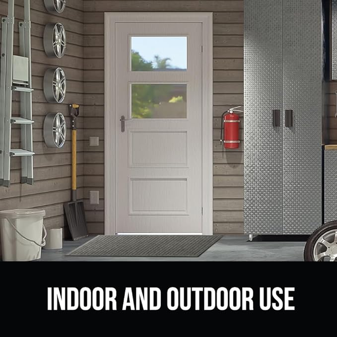 GORILLA GRIP® Ultra Absorbent Front Door Mat Outside Entrance, 72x24, Traps Dirt and Moisture, HydroABSORB Indoor Outdoor Doormat Holds Up to 2.75 Cups Water, Stain and Fade Resistant Welcome Mat Grey