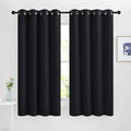 NICETOWN Black Curtains for Boys Room - Blackout Thermal Insulated Window Treatment Solid Grommet Room Darkening for Bedroom/Night Shift (Set of 2, W46 x L63)