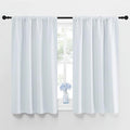 NICETOWN Greyish White Window Curtain Panels - Thermal Insulated Rod Pocket Room Darkening Curtain Sets for Bedroom (Platinum - Greyish White, 2 Panels, 42 in x 45 in (W x L))