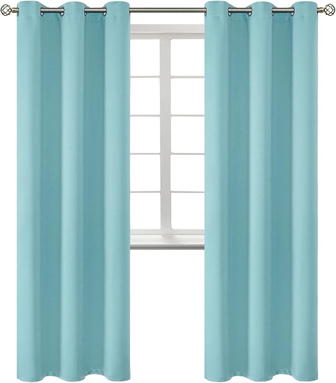 BGment Blackout Curtains - Grommet Thermal Insulated Room Darkening Bedroom and Living Room Curtains, Set of 2 Panels (42 x 84 Inch, Baby Blue)