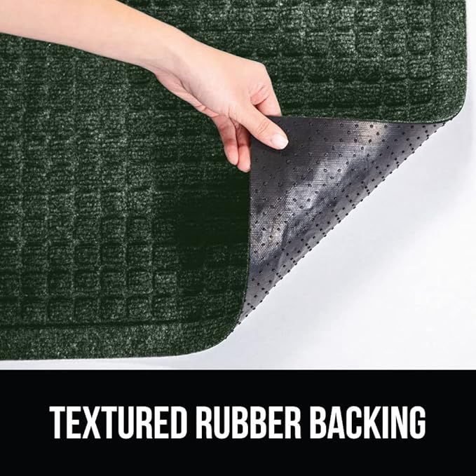 GORILLA GRIP® Ultra Absorbent Front Door Mat Outside Entrance, 35x23, Traps Dirt and Moisture, HydroABSORB Indoor Outdoor Doormat Holds Up to 5.7 Cups Water, Stain and Fade Resistant Welcome Mat Green