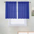 SpaceDresser Basic Rod Pocket Sheer Voile Window Curtain Panels Sapphire 1 Pair 2 Panels 52 Width 36 Inch Long for Kitchen Bedroom Children Living Room Yard（Sapphire, 52W x 36L）