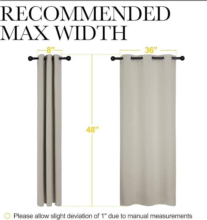 NICETOWN Kitchen Curtains for Decoration, Thermal Insulated Grommet Room Darkening Draperies/Panels for Laundry (Natural, 2 Panels, W42 x L48 inches)
