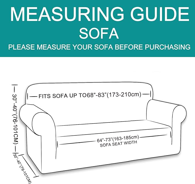 U-NICE HOME Stretch Couch Cover Sofa Cover Washable Sofa Slipcover Furniture Protector for 3 Cushion Couch Sofa Pet Friendly(Sofa, Brown)