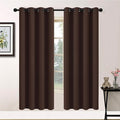 Yakamok Blackout Curtains Room Darkening Thermal Insulated Window Panels,Solid Grommet Top Drapes for Bedroom/Living Room(52Wx72L, Chocolate Brown, 2 Panels)