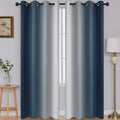 SimpleHome Navy Blue Ombre Room Darkening Curtains for Living Room, Light Blocking Gradient Thermal Insulated Grommet Window Curtains/Drapes for Bedroom, 2 Panels, 52x84 inches Length