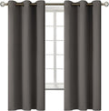 BGment Blackout Curtains for Bedroom - Grommet Thermal Insulated Room Darkening Curtains for Living Room, Set of 2 Panels (38 x 63 Inch, Grey)