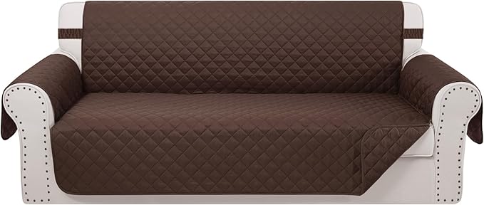 Reversible Sofa Covers Couch Cover Furniture Protector for Dogs Elastic Straps Water Resistant(Sofa,Chocolate/Chocolate)