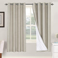 H.VERSAILTEX 100% Blackout Curtains for Bedroom Thermal Insulated Linen Textured Curtains Heat and Full Light Blocking Drapes Living Room Curtains 2 Panel Sets, Cobblestone, 52x72 Inch