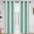 Yakamok Blackout Curtains Room Darkening Thermal Insulated Window Panels,Solid Grommet Top Drapes for Bedroom/Living Room(42Wx84L, Aqua, 2 Panels)