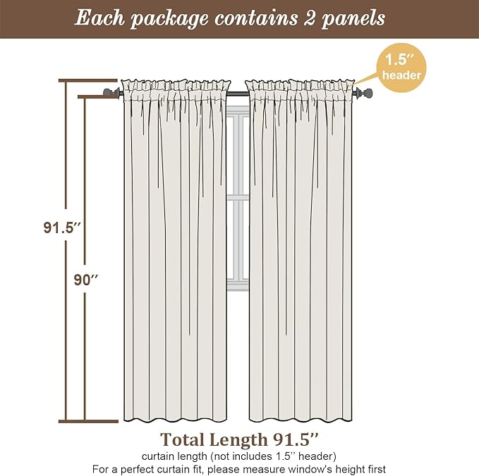 Chyhomenyc Sheer Aqua Curtains 90 inches Long 2 Panels, Light Filtering Soft Airy Solid Elegant Voile Window Treatment Drapes for Bedroom Living Room, 42Wx90L Inches