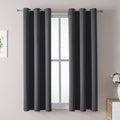 ChrisDowa Grommet Blackout Curtains for Bedroom and Living Room - 2 Panels Set Thermal Insulated Room Darkening Curtains (Dark Grey, 38W x 45L)