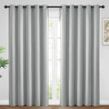 Yakamok Blackout Curtains Room Darkening Thermal Insulated Window Panels,Solid Grommet Top Drapes for Bedroom/Living Room(62Wx84L, Light Grey, 2 Panels)