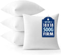 MIULEE Throw Pillows Inserts, Pack of 4 18x18 Inch 100% Virgin Fiber Filling Bed Couch Pillows