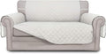 Easy-Going Reversible Loveseat Couch Cover for 2 Cushion Couch Sofa Cover for Dogs Water Resistant Furniture Protector with Foam Sticks Elastic Straps for Pet (Loveseat, Ivory/Ivory)