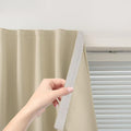 Self Adhesive Portable Blackout Curtains for Bedroom Easy to Install Window Thermal Lnsulated Kitchen Room Darkening Small Window Curtains, Cortinas Para Cuarto, 35"W X 71"L, Beige, 1 Panel