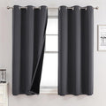 ChrisDowa 100% Blackout Curtains for Bedroom with Black Liner, 2 Thick Layers Total Blackout Thermal Insulated Grommet Small Window Curtains 54 Inch Length 2 Panels Set (Dark Grey, 42 x 54 Inch)