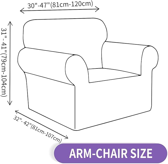 ZNSAYOTX Super Stretch Chair Slipcover Universal Sofa Chair Covers for Living Room Dogs Pet Furniture Protector Spandex Armchair Slipcovers with Anti Slip Foam Sticks (Brown, Chair)