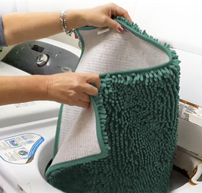 Muddy Mat® | Super Absorbent Door Mat Indoor, Microfiber Quick Dry Chenille Entryway Rug, Non-Slip Front Door Mat, Indoor Mats for Entryway, Machine Washable Pet Rug, Seafoam Green 28"x18"
