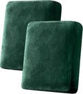 Couch Cover Stretch Velvet Sofa Cushion Cover 2-Piece - Elastic Washable Slipcover for Seat or Backrest, Couch Seat Covers for Sofas (Christmas Green)