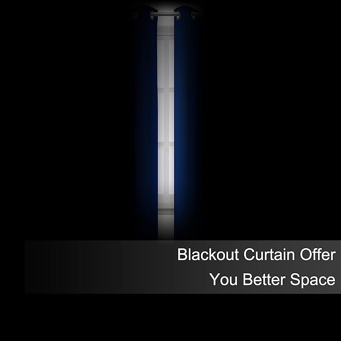 LEMOMO Blackout Curtains 52 x 72 inch/Royal Blue Curtains Set of 2 Panels/Thermal Insulated Room Darkening Bedroom Curtains