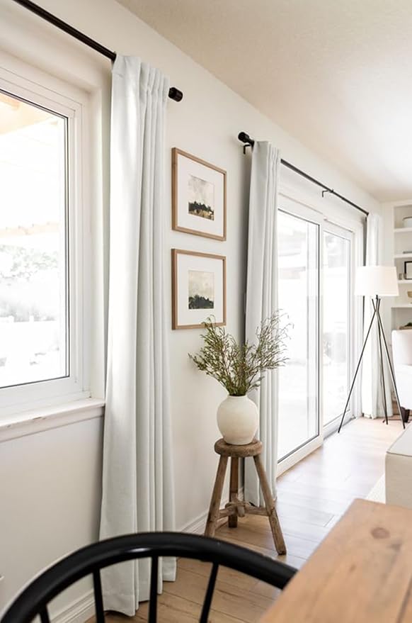 100% Blackout Shield Linen Blackout Curtains for Bedroom 102 Inches Long, Back Tab/Rod Pocket Living Room Drapes, Thermal Insulated Blackout Curtains 2 Panels Set, 50" W x 102" L, Beige