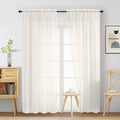 Ivory Sheer Curtains 90 Inches Long 2 Panels, Light Filtering Solid Sheer Curtains for Bedroom Living Room, Lightweight Soft Airy Window Voile Sheer Drapes, Dual Rod Pocket, 2x42Wx90L Inches