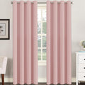 H.VERSAILTEX Pink Blackout Curtain for Living Room Thermal Insulated Window Treatment Curtain 90 inch Length Energy Saving Solid Grommet Top Blackout Drape, One Panel, Baby Pink, 52" W x 90" L