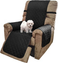 U-NICE HOME Recliner Chair Covers Reversible Chair Cover Pet Covers for Dogs with Elastic Straps Water Resistant Diamond Quilted (28''Recliner Oversized, Black/Grey)
