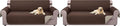 U-NICE HOME Reversible Sofa Cover Couch Cover for Dogs with Elastic Straps Water Repellent Furniture Protector for Pets Couch Cover for 3 Cushion Couch (Sofa, Coffee/Beige) (Pack of 2)