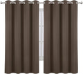 LEMOMO Chocolate Brown Blackout Curtains 66 x 63 Inch Length/Set of 2 Curtain Panels/Thermal Insulated Room Darkening Blackout Curtains for Bedroom