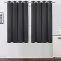 LEMOMO Blackout Curtains 66 x 54 Inch Long Dark Grey Curtains Set of 2 Panels Room Darkening Curtains for Bedroom and Living Room