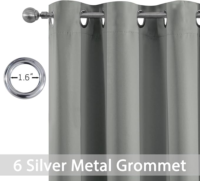 Yakamok Dove Grey Room Darking 36 Inch Length 2 Panel Sets for Livingroom Dining Room Darkening Thermal Insulated Bay Window Hotel Modern Elegant Black Out Sunblock Curtins/Bedroom,38 x 36 Inches