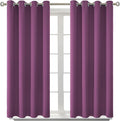 BGment Room Darkening Curtains 45 Inches Long - Grommet Thermal Insulated Drapes Window Treatment Curtains for Bedroom, 2 Panels, 52 x 45 Inch, Eggplant Purple
